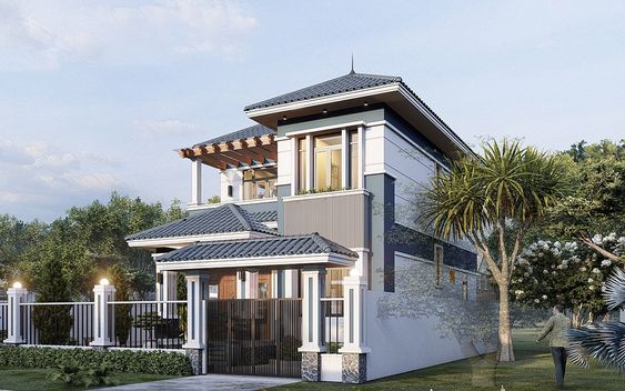  Tránh cửa chính đối diện trực tiếp với phần nóc mái